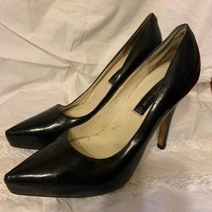 Steve Madden Black Leather Platform Stiletto